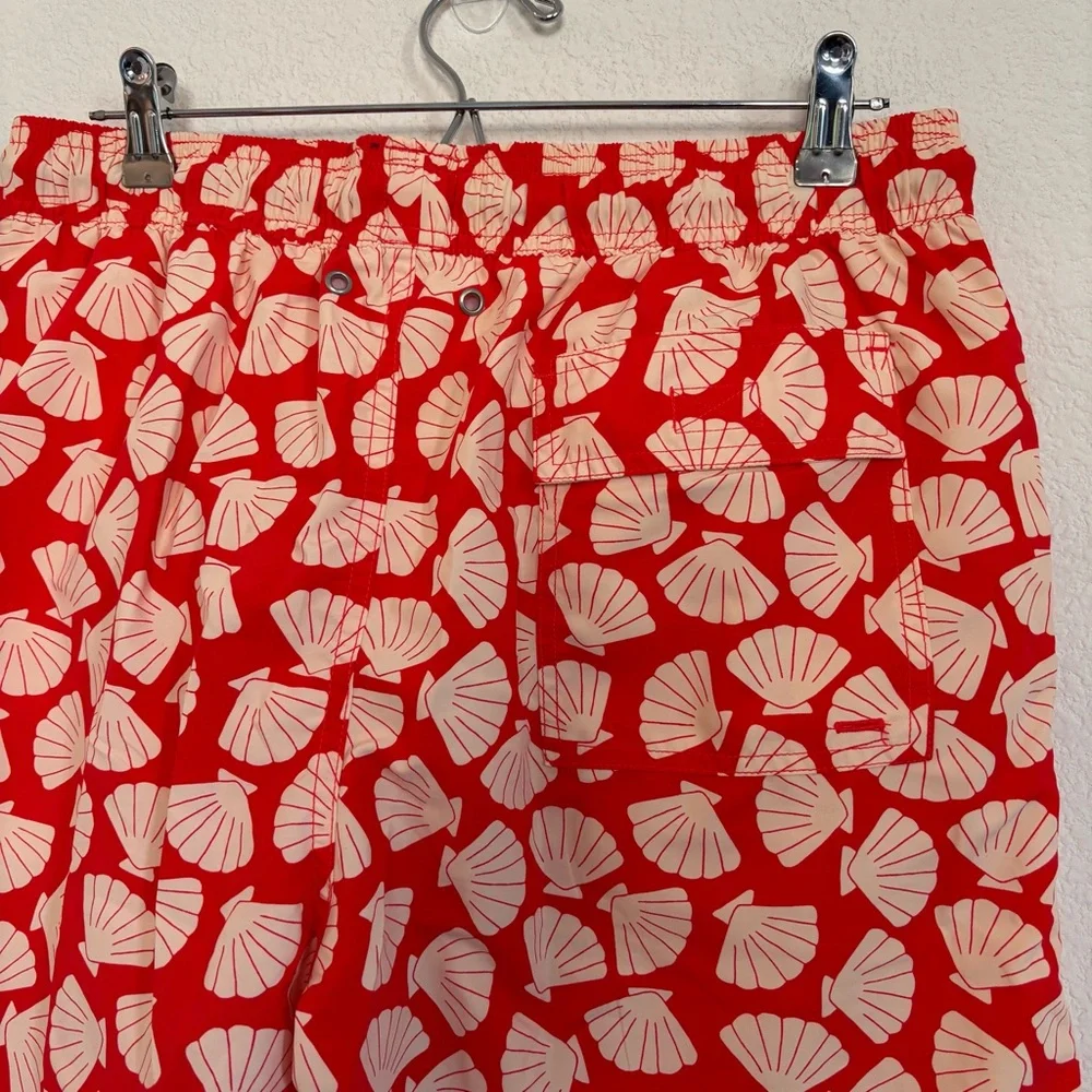 Tom & Teddy Mens Shell Trunks Vanilla Swim Shorts NWT